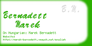 bernadett marek business card